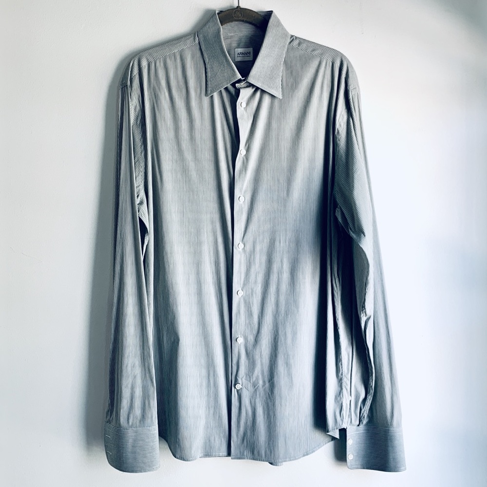 {ARMANI COLLEZIONI} MENS STRETCH BUTTON-DOWN SHIRT